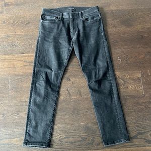 Mens Lucky Washed Black 110 Slim Jeans